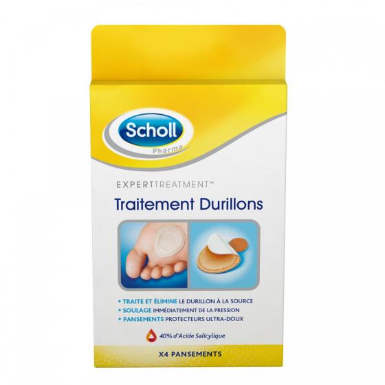 Pansements traitement Durillons Scholl - 4 emplâtres ultra-doux