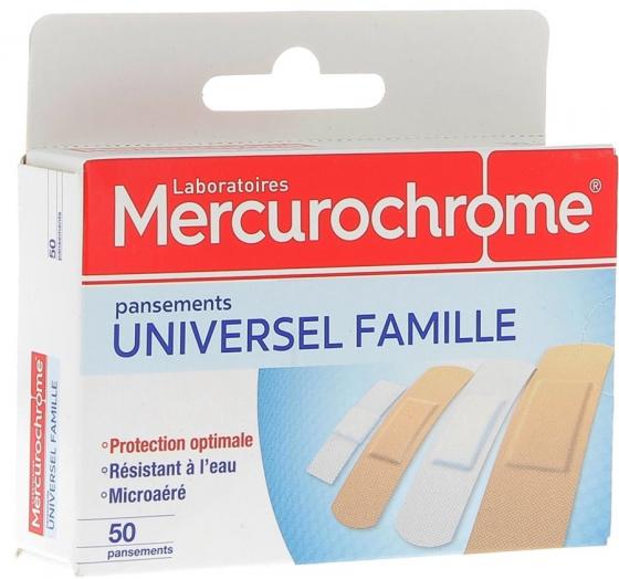 Pansements universel famille Mercurochrome - Boite de 50 pansements