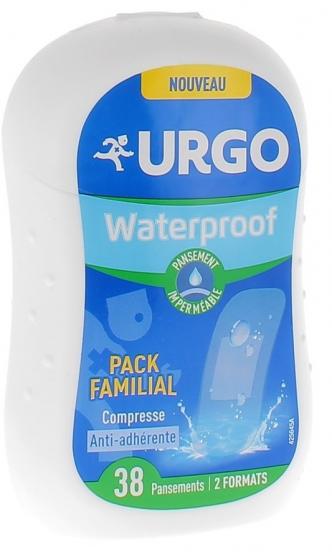 Pansements waterproof pack familial Urgo - boîte de 38 pansements de 2 formats