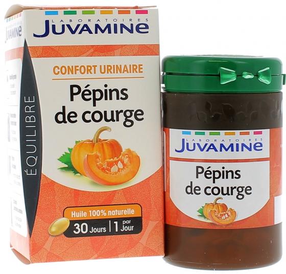 Pépins de Courge Confort Urinaire Juvamine - boîte de 30 capsules