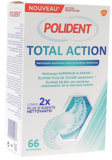 Total action nettoyant pour appareils dentaires Polident - 66 comprimés