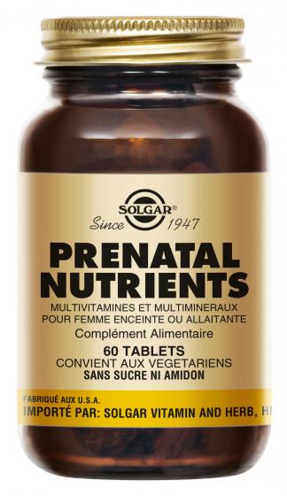 Prenatal Nutrients Solgar - boîte de 60 comprimés
