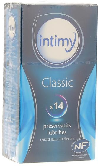 Préservatifs lubrifiés classic Intimy - Boite de 14 préservatifs
