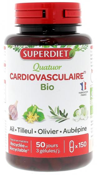Quatuor cardiovasculaire bio Super Diet - boite de 150 gélules