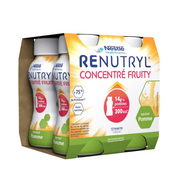 Renutryl Concentré fruity saveur pomme - lot de 4x200 ml
