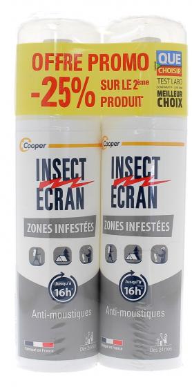 Spray répulsif anti-moustiques zones infestées Insect écran - lot de 2 sprays de 100 ml