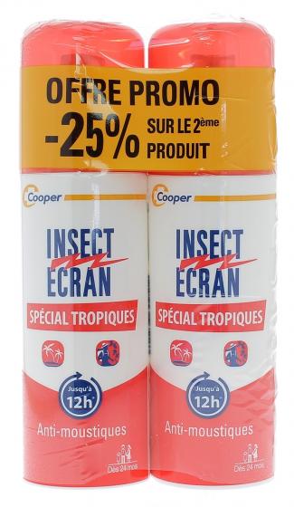 Répulsif peau spécial tropiques Insect Écran - lot de 2 sprays de 75 ml