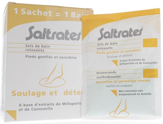 Sels de bain relaxants pieds gonflés et sensibles Saltrates - boite de 10x20g