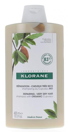 Shampoing au Beurre de Cupuaçu bio réparation cheveux très secs Klorane - flacon de 400 ml