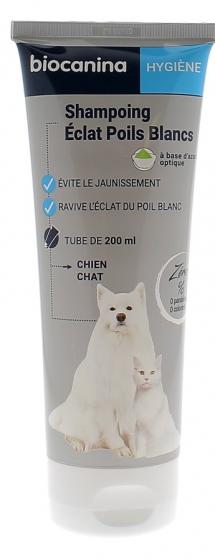 Shampoing éclat poils blancs chien et chat Biocanina - tube de 200 ml