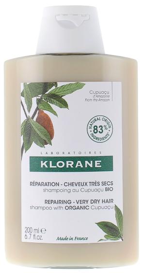 Shampoing au Beurre de Cupuaçu bio réparation cheveux très secs Klorane - flacon de 200 ml