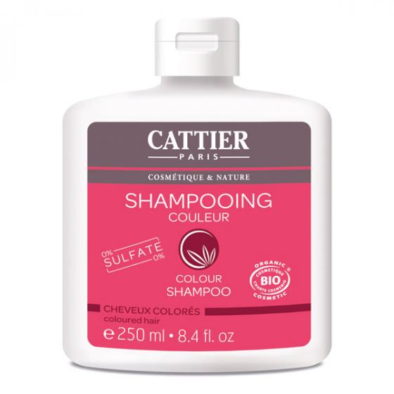 Shampoing sans sulfate cheveux colorés BIO Cattier - flacon 250 ml