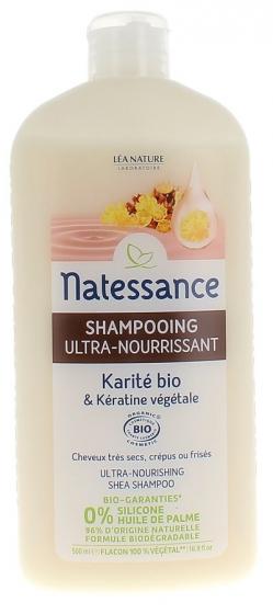 Shampoing ultra-nourrissant karité et kératine bio natessance Léa Nature - flacon de 500 ml