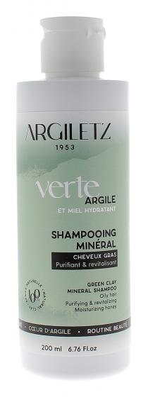 Shampooing minéral Argile Verte cheveux gras bio Argiletz - flacon de 200 ml