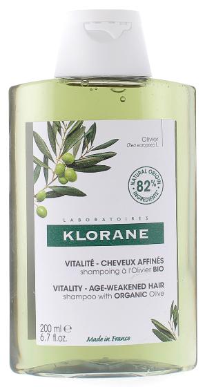 Shampooing Vitalité cheveux affinés à l'Olivier bio Klorane - flacon de 200 ml