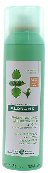 Shampooing sec à l'Ortie Séboréducteur cheveux gras bruns Klorane - spray de 150 ml
