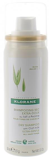 Shampooing sec extra-doux au lait d'Avoine Klorane - spray de 50 ml