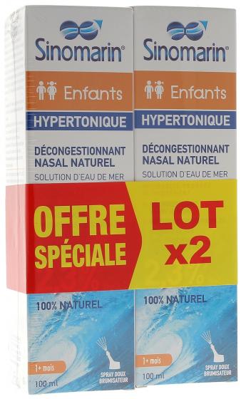 Spray Nasal Hypertonique Nez Bouché Sinomarin - lot de 2 spray de 100 ml