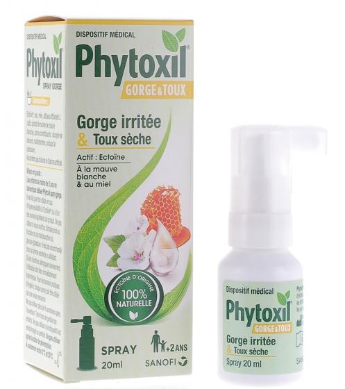 Spray gorge irritée et toux sèche phytoxil Sanofi - spray de 20 ml