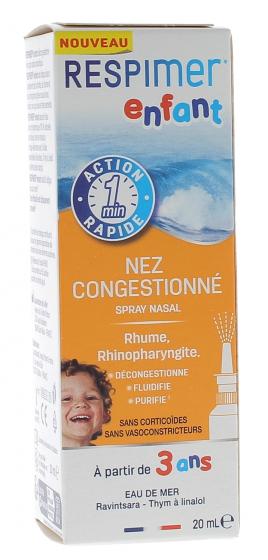 Spray nasal enfant nez congestionné Respimer - spray de 20 ml