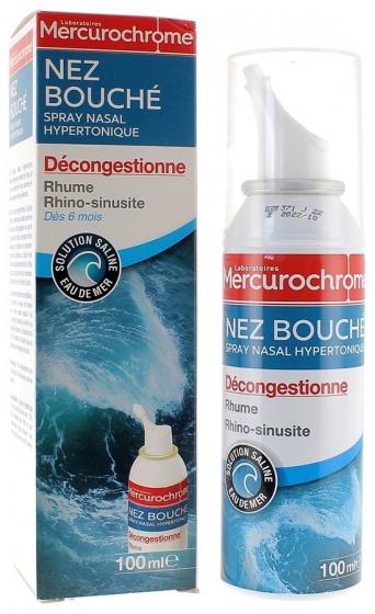 Spray nasal hypertonique nez bouché Mercurochrome - spray de 100 ml