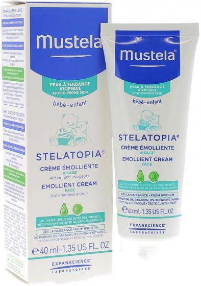 Stelatopia Crème Émolliente Visage Mustela - tube de 40 ml