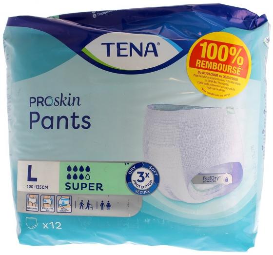Proskin Pants Super taille L Tena - un paquet de 12 protections