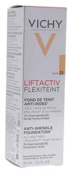 Liftactiv flexiteint Fond de teint anti-rides SPF 20 teinte 25 clair nude Vichy - flacon de 30 ml