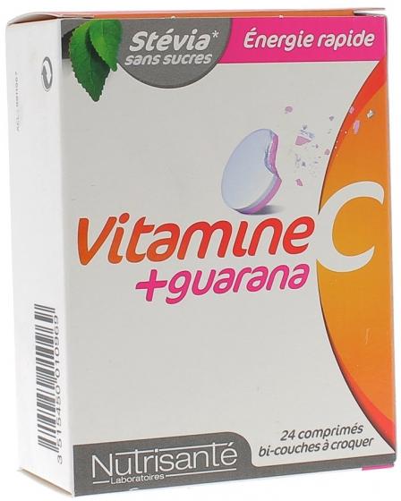 Vitamine C + Guarana Booster Nutrisanté - Boite de 24 comprimés à croquer