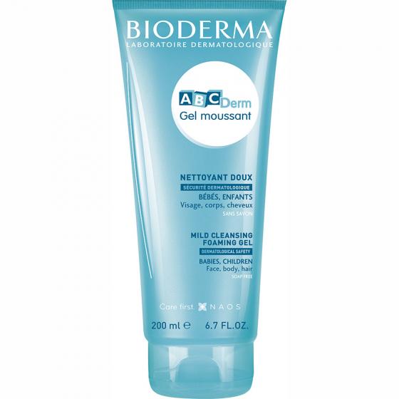 ABCDerm moussant gel nettoyant doux Bioderma - tube de 200 ml