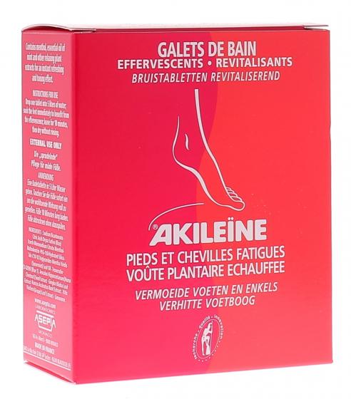 Galets de bain effervescents revitalisants Akileïne - boîte de 6 galets