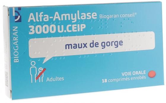 Alfa-amylase Biogaran comprimé - boite de 18 comprimés