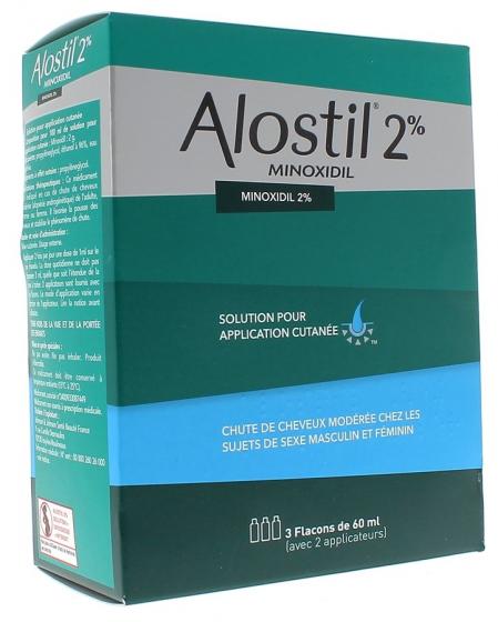 Alostil 2% solution pour application cutanée - boîte de 3 flacons de 60ml