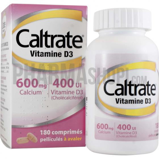 Caltrate Vitamine D3 600mg/400 U.I comprimé pelliculé - Flacon de 180 comprimés