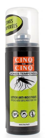 Lotion anti-moustiques zones tempérées Cinq sur cinq - Spray 100 ml