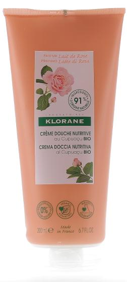 Crème douche nutritive au cupuaçu bio Lait de Rose Klorane - tube de 200 ml