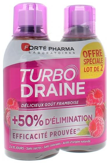 Turbodraine goût framboise Forté Pharma - lot de 2 flacons de 500 ml
