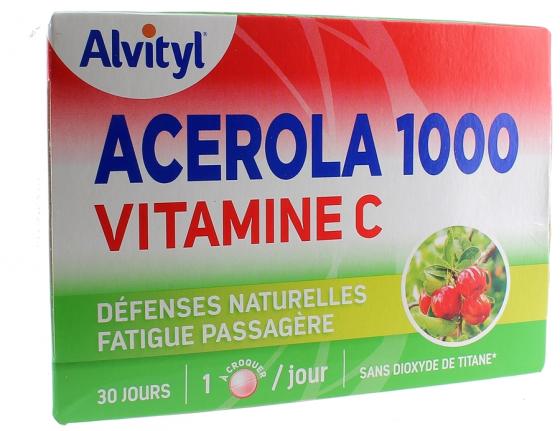 Alvityl Acérola 1000 vitamine C Urgo - boite de 30 comprimés