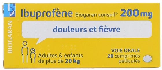 Ibuprofène Biogaran Conseil 200mg - 20 comprimés pelliculés