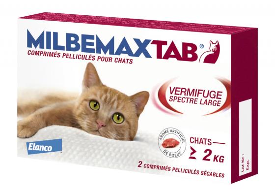 Milbemaxtab comprimé pour chats - boite de 2 comprimés