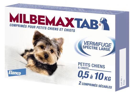 Milbemaxtab comprimé pour petits chiens et chiots - boite de 2 comprimés