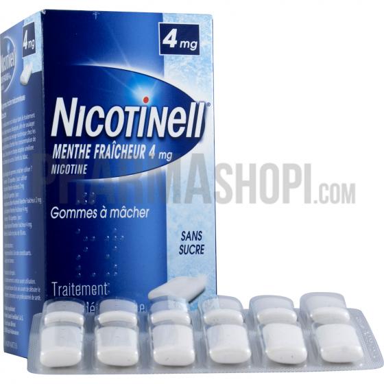 Nicotinell menthe fraicheur 4mg sans sucre gomme à mâcher - boite de 96 gommes