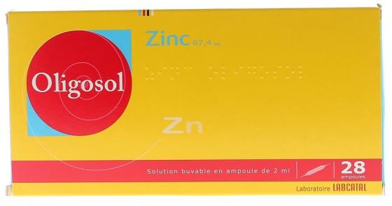 Oligosol zinc solution buvable en ampoule - boîte de 28 ampoules