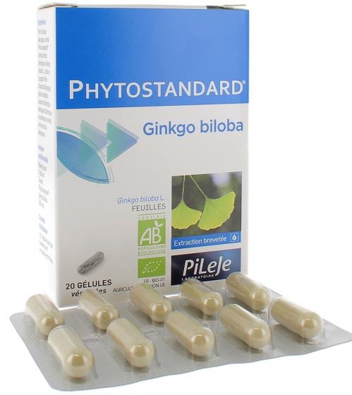 Phytostandard de Ginkgo Biloba Bio Pileje - boite de 20 gélules