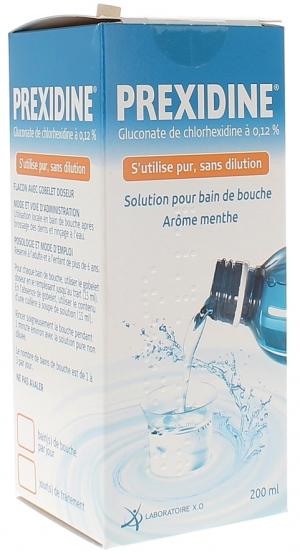 Prexidine 0,12% solution pour bain de bouche - flacon de 200 ml