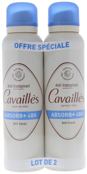 Déodorant absorb+ 48h Rogé Cavaillès - lot de 2 sprays de 150 ml