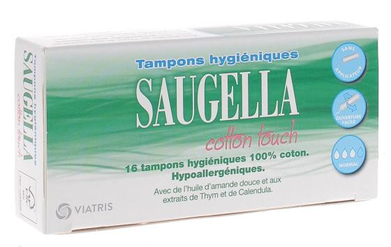 Cotton touch tampon hygiénique normal Saugella - boite de 16 tampons