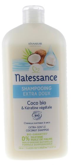 Shampooing coco et kératine végétale Natessance - flacon de 250 ml