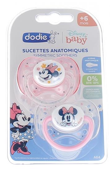 Sucette silicone +6m Minnie Dodie - 2 sucettes