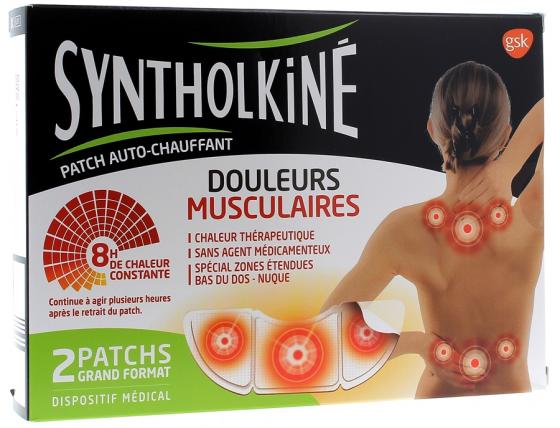 Patch chauffant Syntholkiné pour douleurs musculaires au dos - 2 patchs